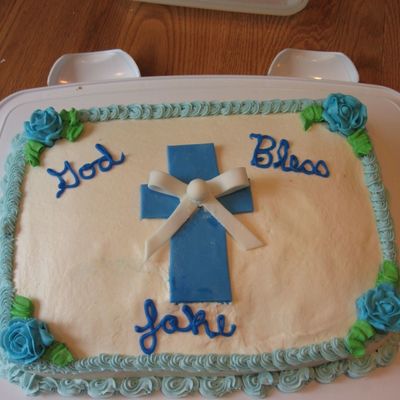 Boy Baptism Cake