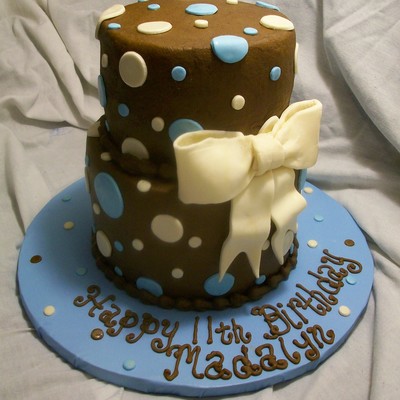 Brown/blue/cream Dot Birthday