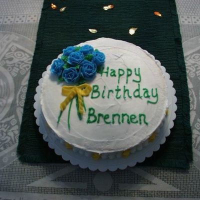 Second Cake- Blue Flowers