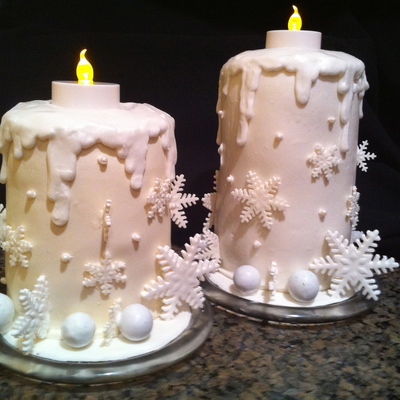 Snowflake Candle Cakes