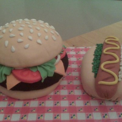 Hamburger And Hot Dog Cakes