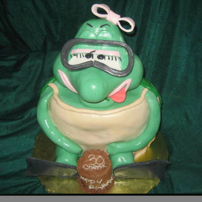 Scuba Turtle Birthday Cake