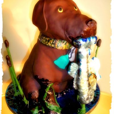 Chocolate Lab Groom's Cake