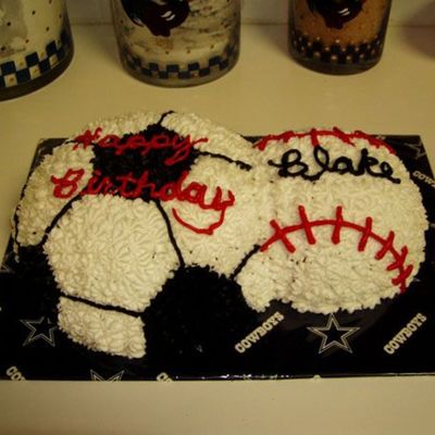 Soccer & Baseball Cake