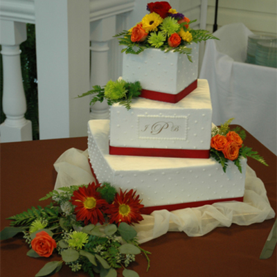 Fall Colors Wedding Cake