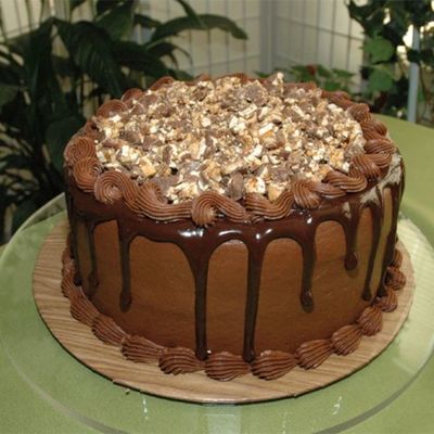 Triple Chocolate Snickers Cake