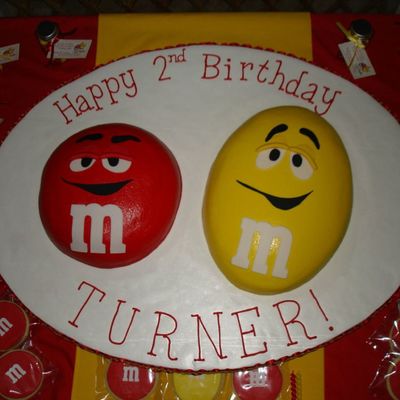 Red And Yellow M&m Cakes