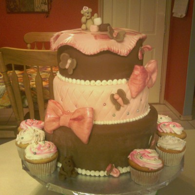Princess & Butterflies Baby Shower Cake