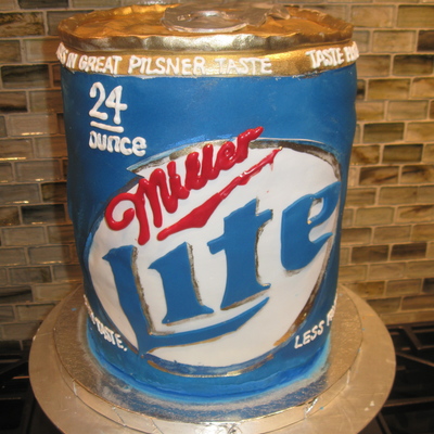 Miller Lite Beer Can Cake