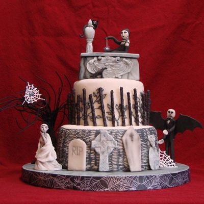 Edward Gorey Style Cake