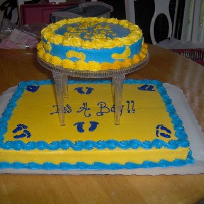 Side View Of Baby Shower Cake