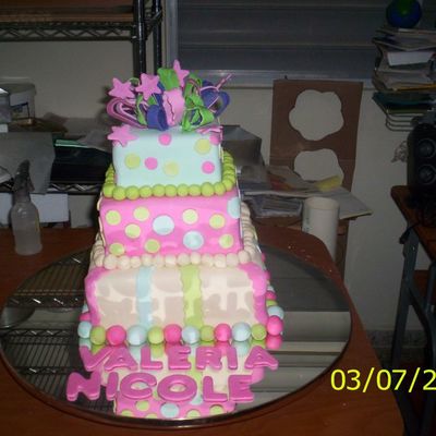 Fondant Cake With The Colors Of Bratz Motive