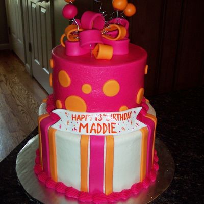 Maddie's Pink And Orange Cake