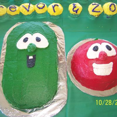 Bob & Larry Veggie Tales Birthday Cake
