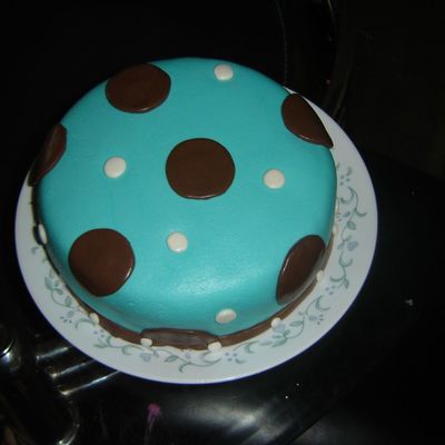 Blue And Brown Polka Dots