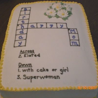 Birthday Crossword Cake