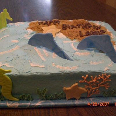 Dolphin And Seahorse Birthday Cake