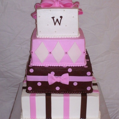 Wedding Cake Pink Brown