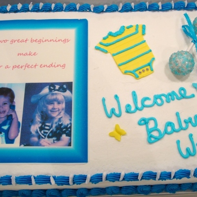 Edible Image Baby Shower Sheet Cake