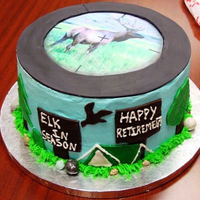 Elk Hunting Retirement Cake