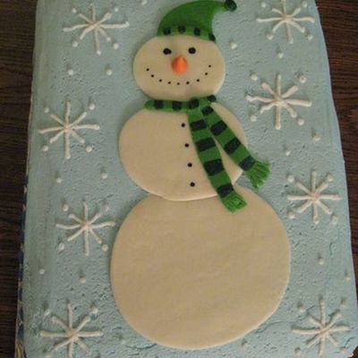 Snowman Sheet Cake