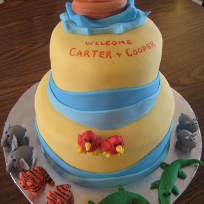 Noah's Ark Baby Shower Cake