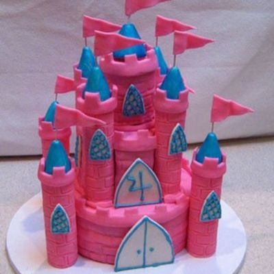 Pink Castle Birthday Cake