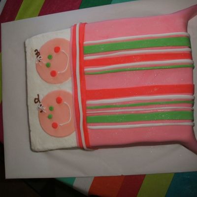 Twin Baby Girl Shower Cake