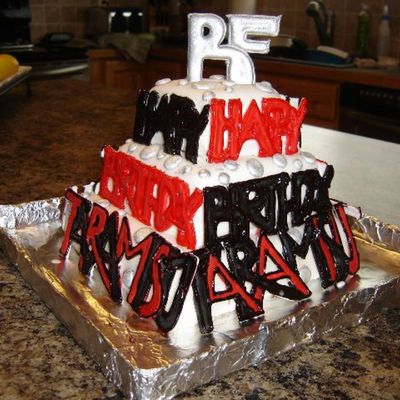 Tara's Red, Black And Silver Birthday Cake