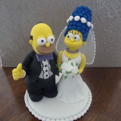 Homer And Marge Simpson Wedding Cake Topper