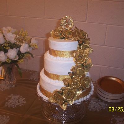 Golden Anniversary Cake