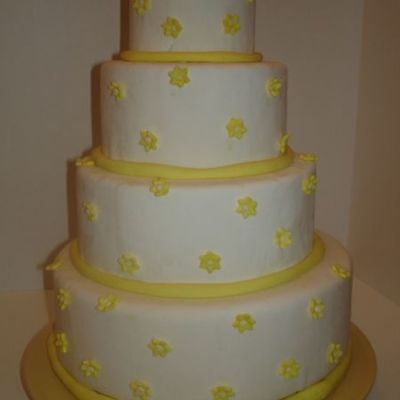 Yellow Flower Wedding Cake