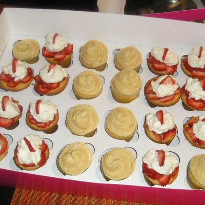 Strawberry Cream & Sweet Potato Caramel Cupcakes