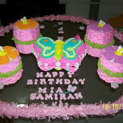 Butterfly 1St Birthday Girl Cake
