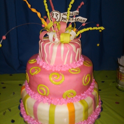 Madison And Parker-Leigh's 13 Bd Cake
