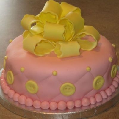 Baby Girl Shower Fondant Button Pink