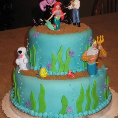 Ariel Little Mermaid Fondant Cake