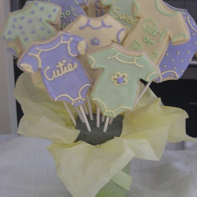 Girl Or Boy Baby Shower Onesie Cookie Bouquet