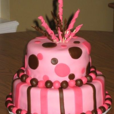 Pink And Brown Party Fondant