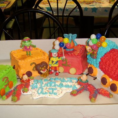 Train Cake W/ Jojo's Circus