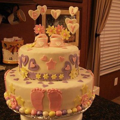 Baby Girl Shower Cake