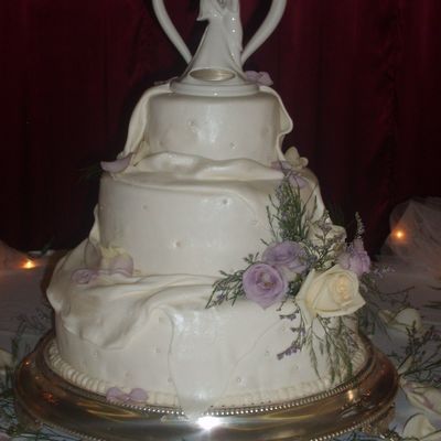 Stacked With A Drape Wedding Cake