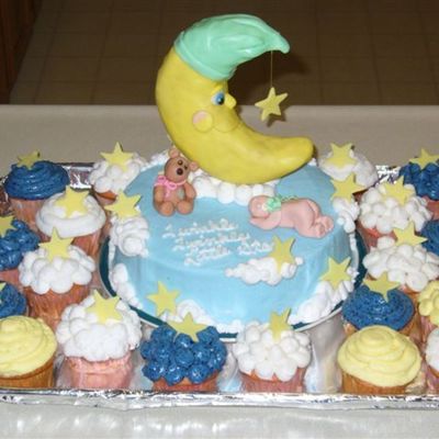 Moon & Stars Baby Shower Cake