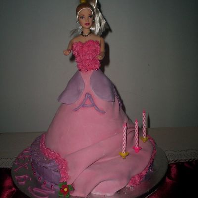 Front View Of The Barbie Cake