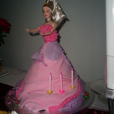 Side View Of The Barbie Cake
