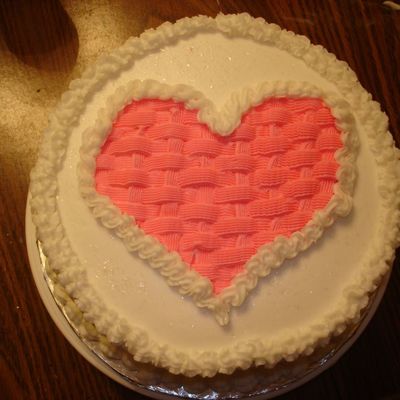 Basket Weave Heart Cake
