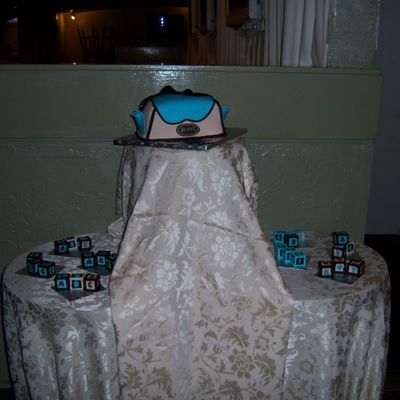 Baby Bag And Blocks Cake