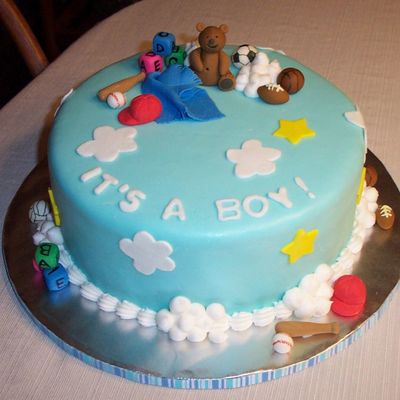 Sports Theme Baby Shower Cake
