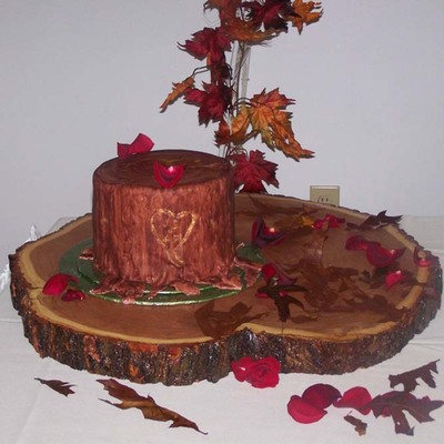 Tree Stump Grooms Cake