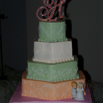 5 Color Hexagon Cake